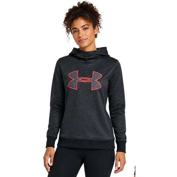 Under Armour Tops - Under Armour ColdGear Fleece Hoodie Women XS Charcoal Big Logo Pullover New